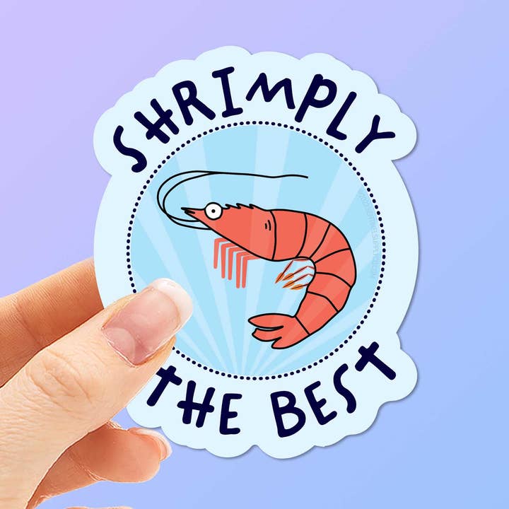 Shrimply the Best Sticker for Hydroflask - Funny Food Decal for wholesale by Sentinel Supply