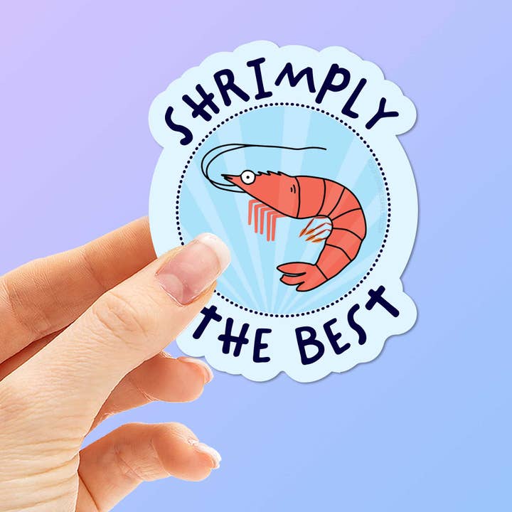 Sentinel Supply - Wholesale Sticker - Shrimply the Best Sticker for Hydroflask - Funny Food Decal