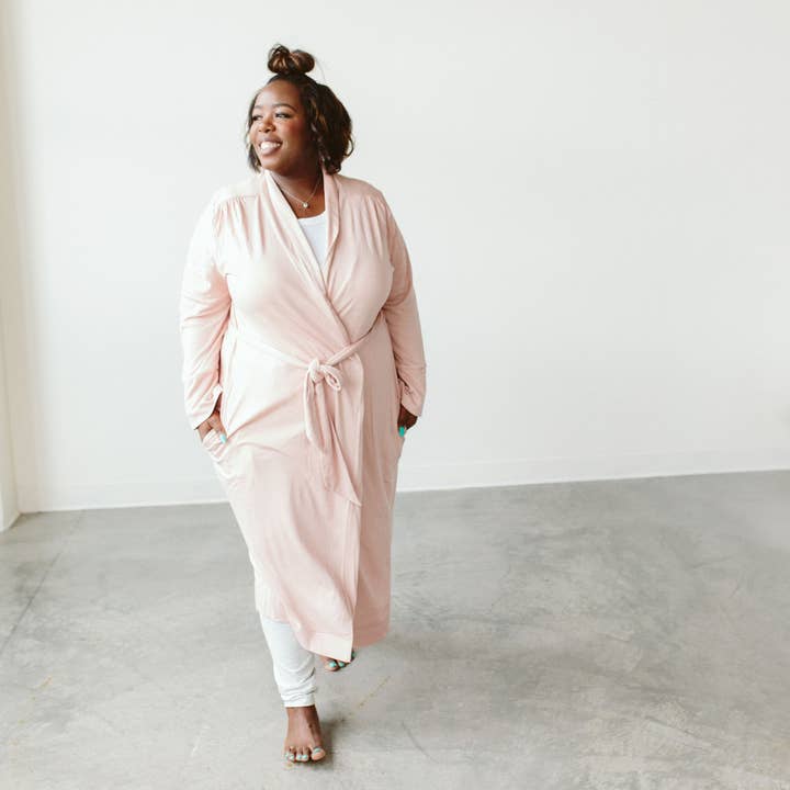 goumikids - Wholesale Robe - Women's - Viscose Bamboo + Organic Cotton Womens Robe - Rose