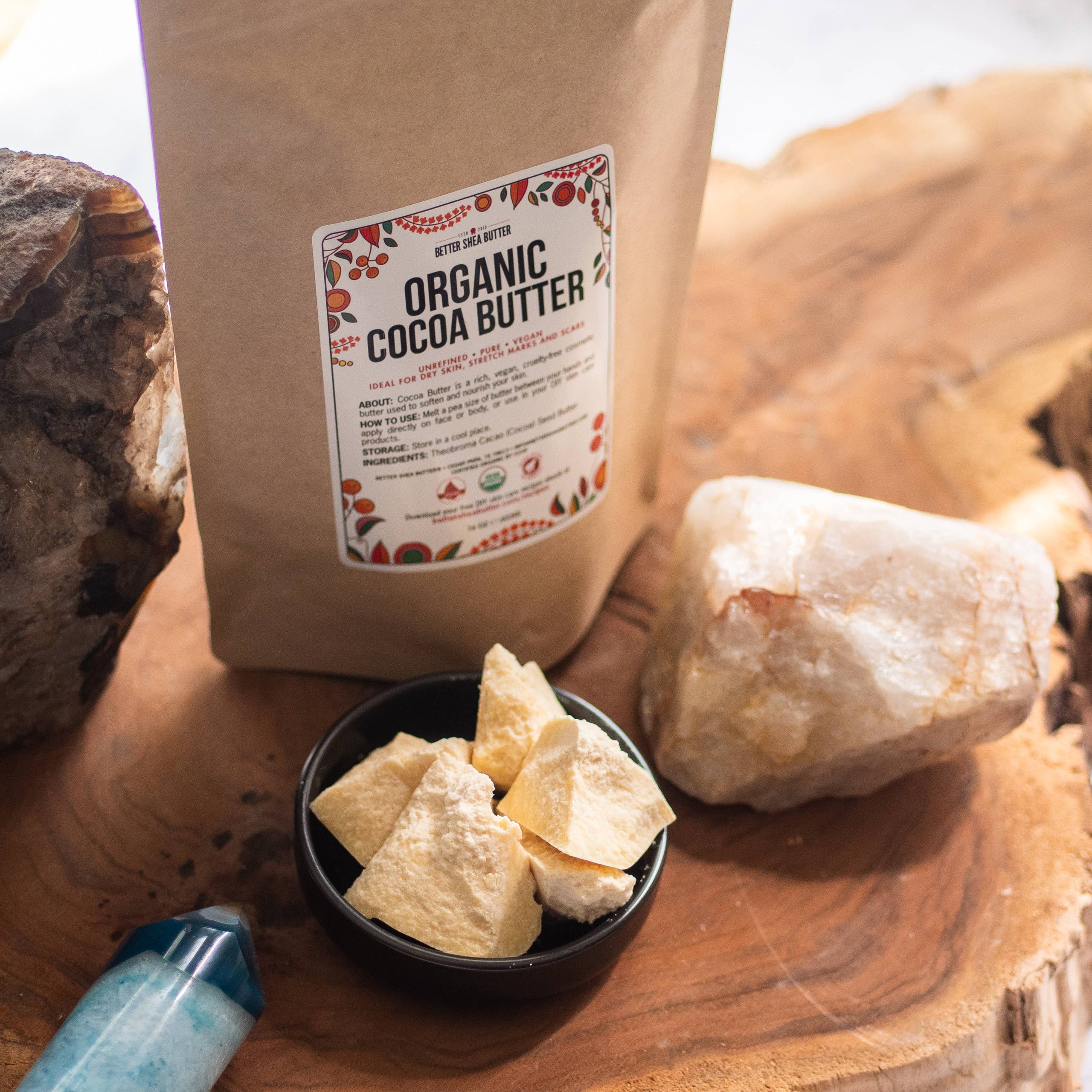 Better Shea Butter - Vente Baume/beurre pour le corps - Beurre de cacao biologique - bloc de 1 lb3