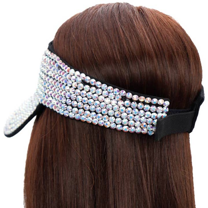 Cap Zone - Vendita all'ingrosso Visiera - Donna - Visiera in acrilico con strass e velcro completa di bling2