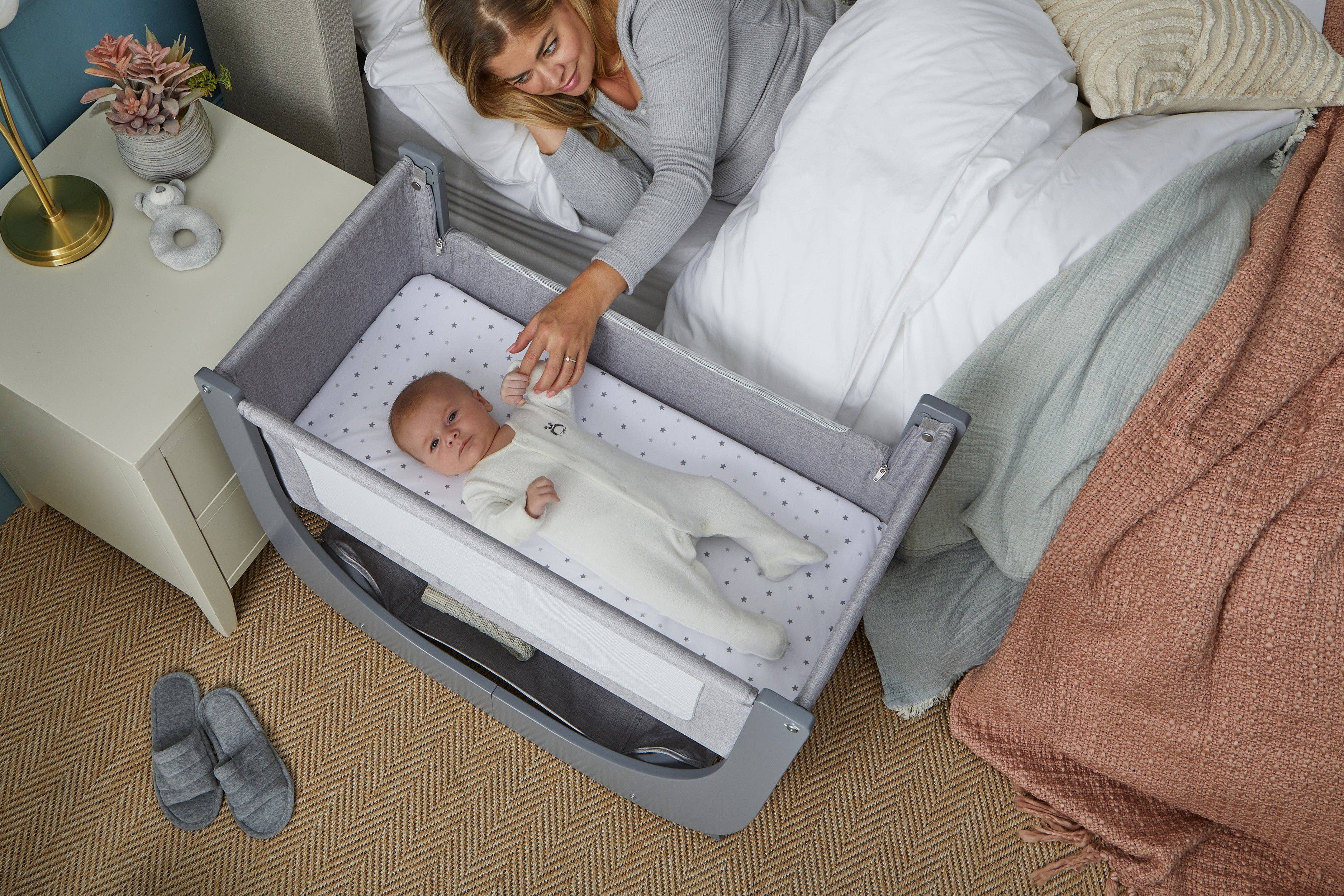 Nattou & Shnuggle by M4A - Vente Lit – enfant et bébé - Berceau de Chevet Shnuggle Air Lite | Berceau pour Nourrisson | Lit Bébé Réglable en Hauteur avec Matelas9