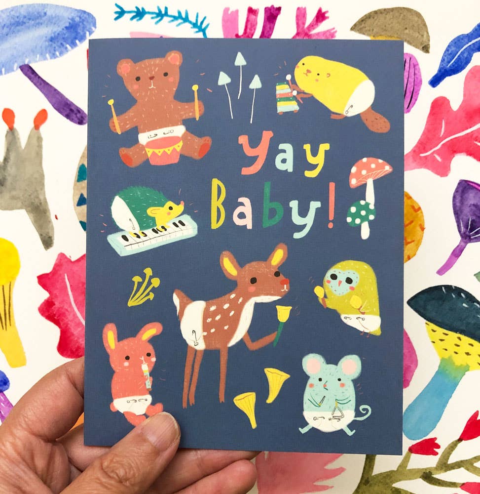 Honeyberry Studios - Wholesale Baby Card - Woodland Baby Shower Greeting Card4