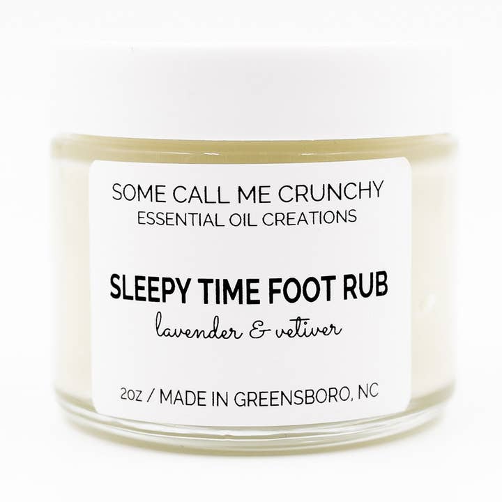 Gommage pour pieds Sleepy pour la vente par Some Call Me Crunchy.