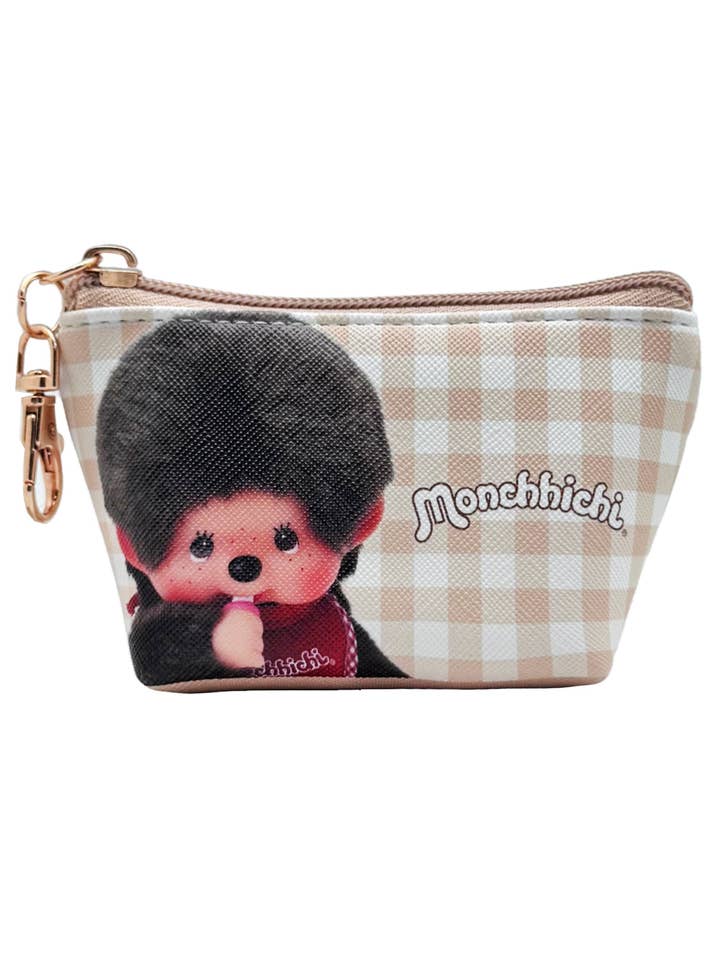Pochette à monnaie mini en vichy Monchhichi-Kun pour la vente par LASR