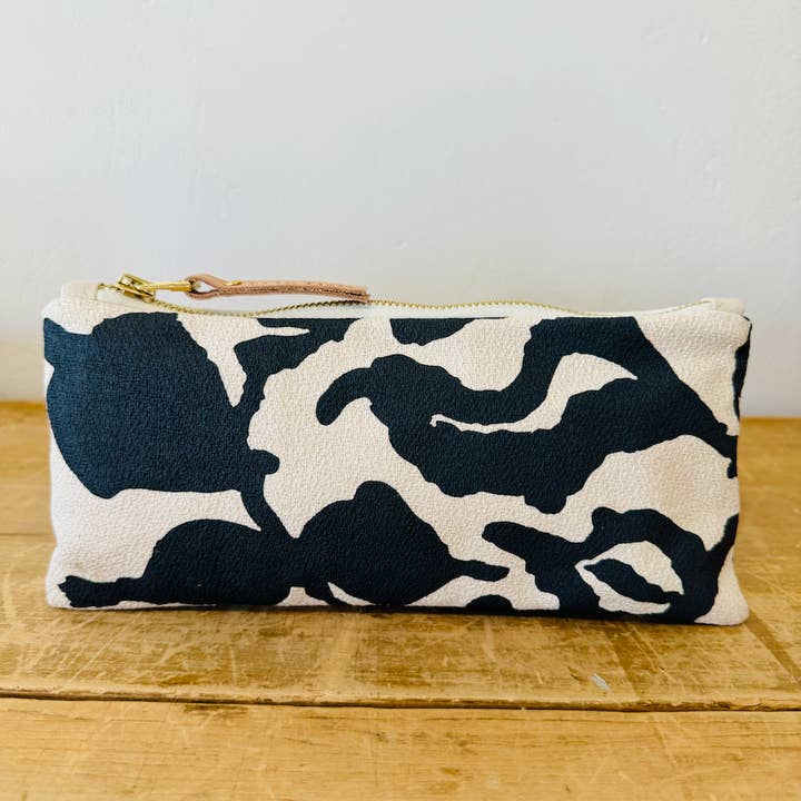 Light Worn Black Vine Pencil Bag for wholesale by Erin Flett