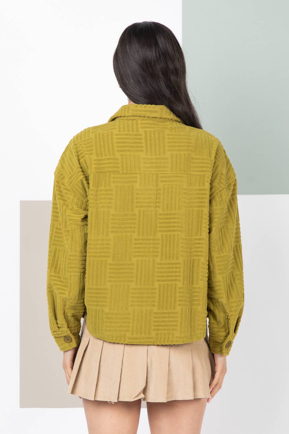 VERY J - Wholesale Shirt Jacket/Shacket - Women's - NJ90131-Embossed Soft Casual Shacket Jacket3