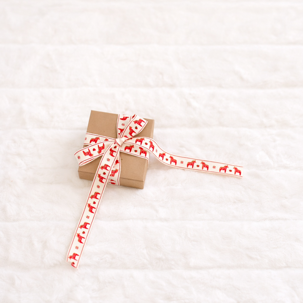 Scandinavian Hearts - Wholesale Ribbon - Gift Wrapping - Swedish Dala Horse Cotton Ribbon Gifts Crafts & Decor 5 yds12