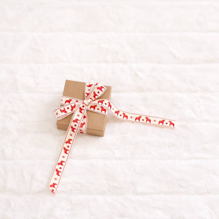 Scandinavian Hearts - Wholesale Ribbon - Gift Wrapping - Swedish Dala Horse Cotton Ribbon Gifts Crafts & Decor 5 yds12