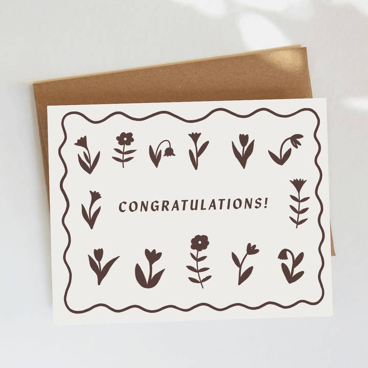 Congratulations Flowers Card for wholesale by Elana Gabrielle
