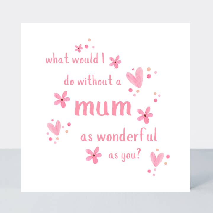 Sweet Hearts Mum As Wonderful As You Pink Flower Hearts Card for wholesale by Petimo