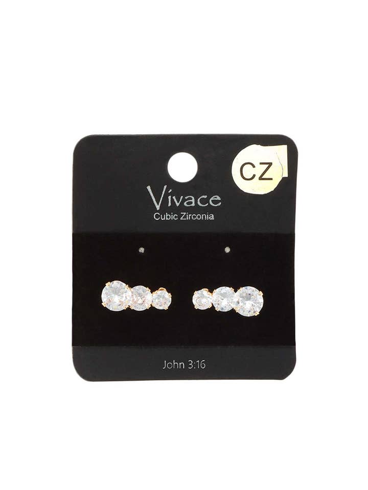 Drei Kristall Ohrstecker 816 für den Großhandel von anbfashion