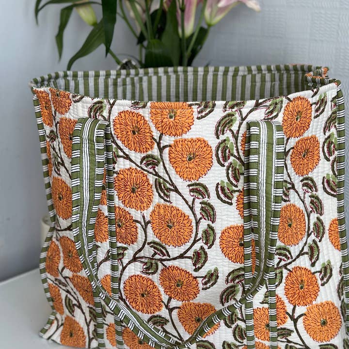 Funky Yak Ltd - Vendita all'ingrosso Borsa tote - Donna - Borsa Tote Reversibile Boho Trapuntata Kantha in 100% Cotone3