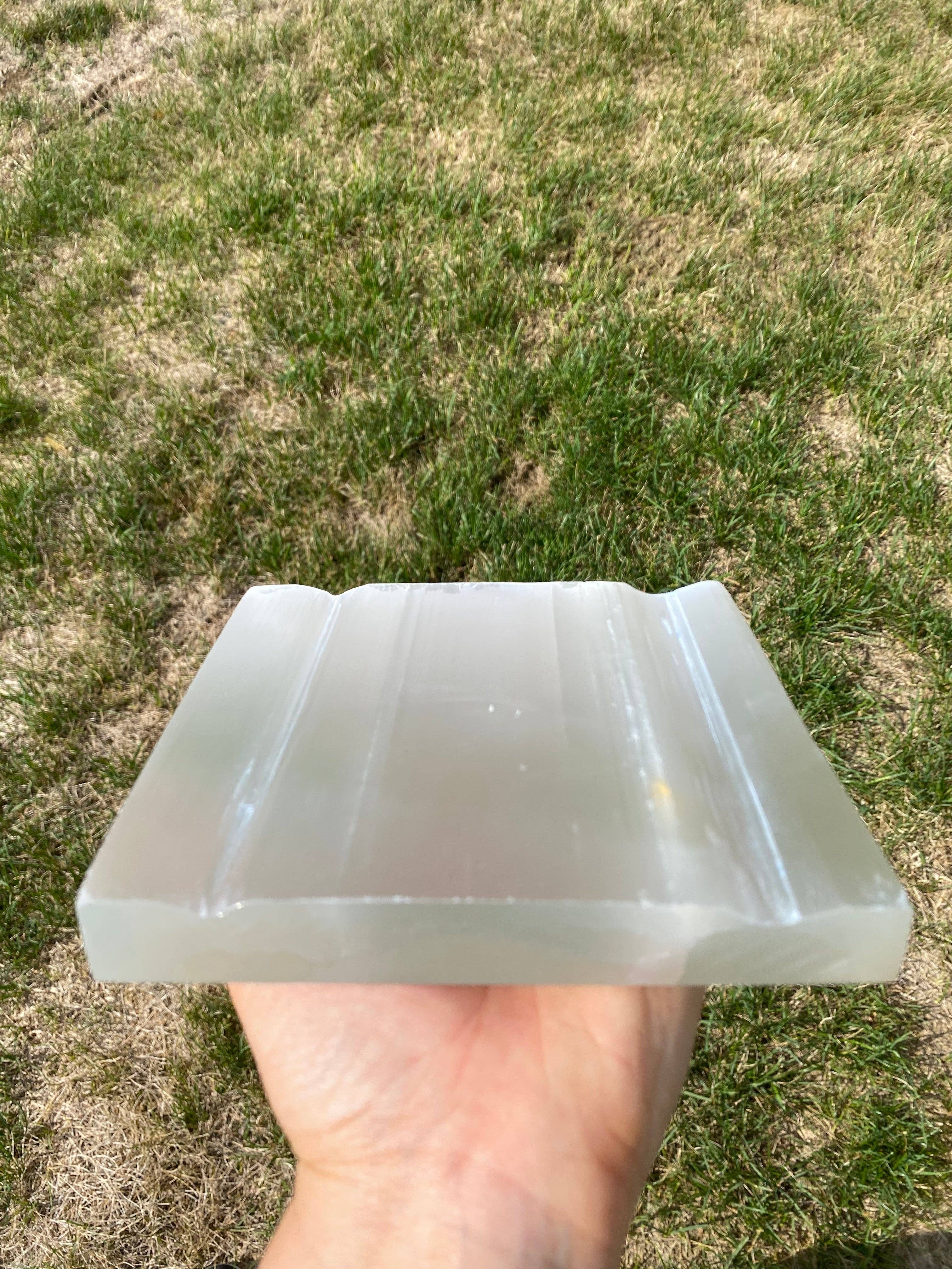 New Moon Beginnings - Wholesale Crystal Charging Plate - Square Selenite Charging Plate (~5.5") Crystal Charging Slab8