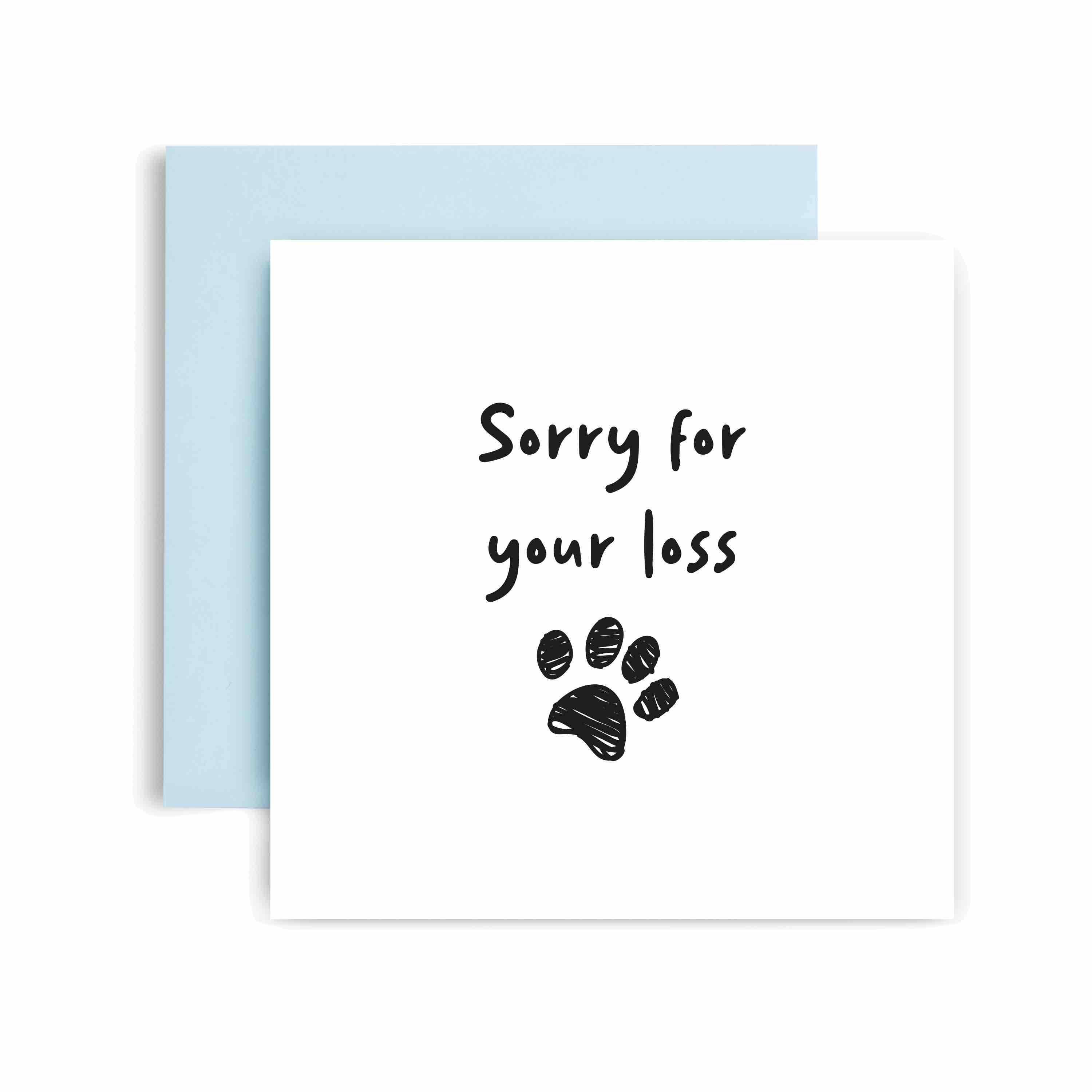 Huxters - Wholesale Sympathy Card - Dog Paw Print Condolence Card2