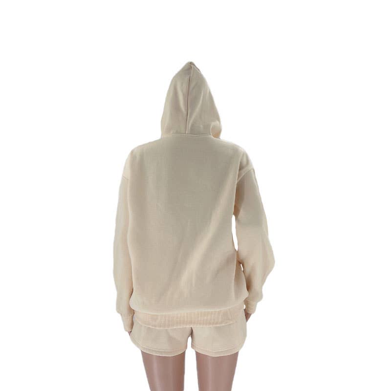 Rosa Clothing - Wholesale Lounge Set - Women's - basic loose hoodie & drawstring short 2 piece set25