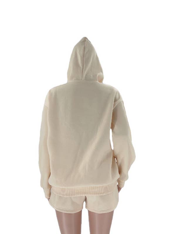 Rosa Clothing - Wholesale Lounge Set - Women's - basic loose hoodie & drawstring short 2 piece set25