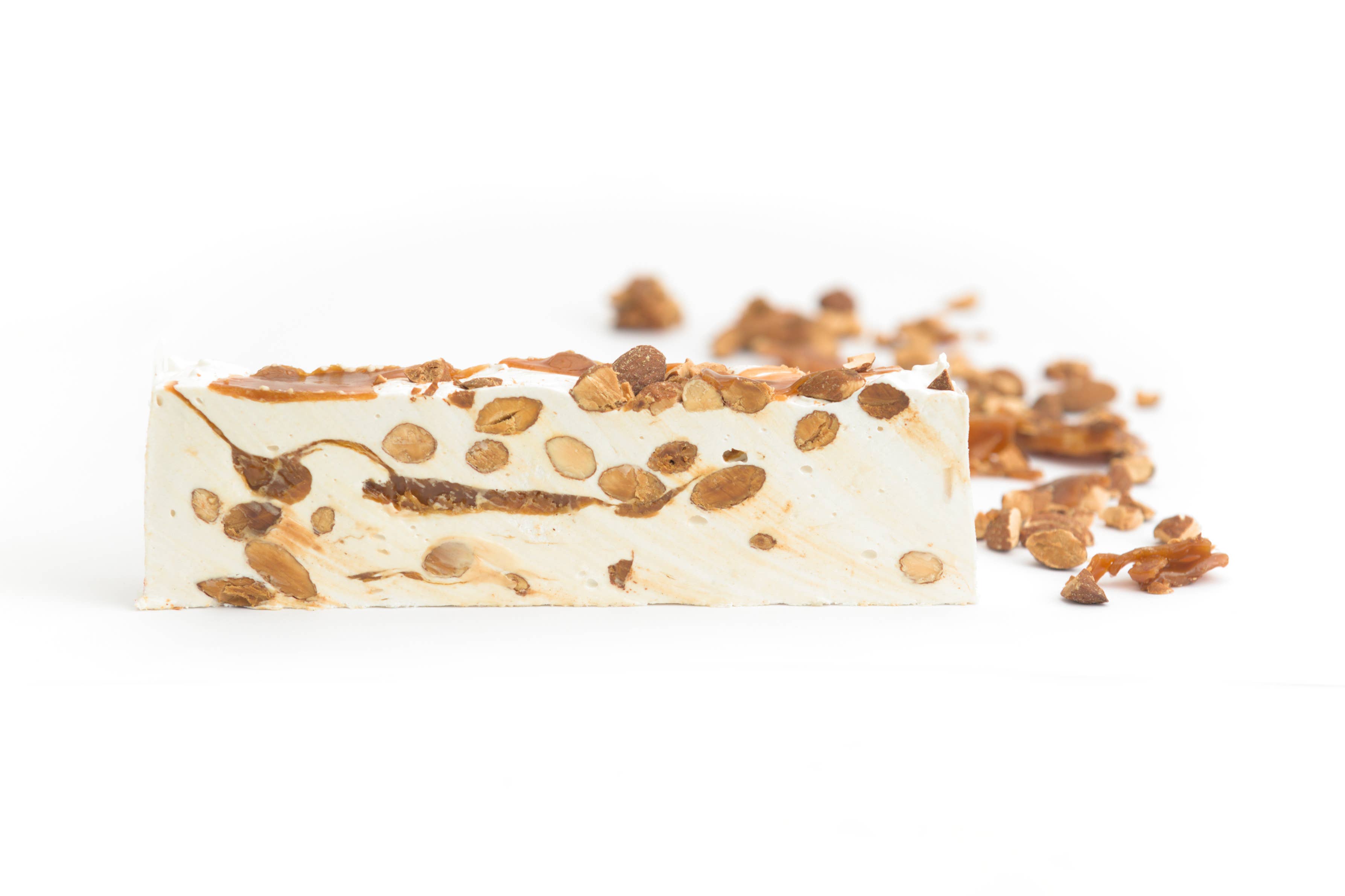 Bisch de Bruche - Wholesale Nougat - Artisanal Nougat with Honey, Almonds, and Caramel (200g Bar)1