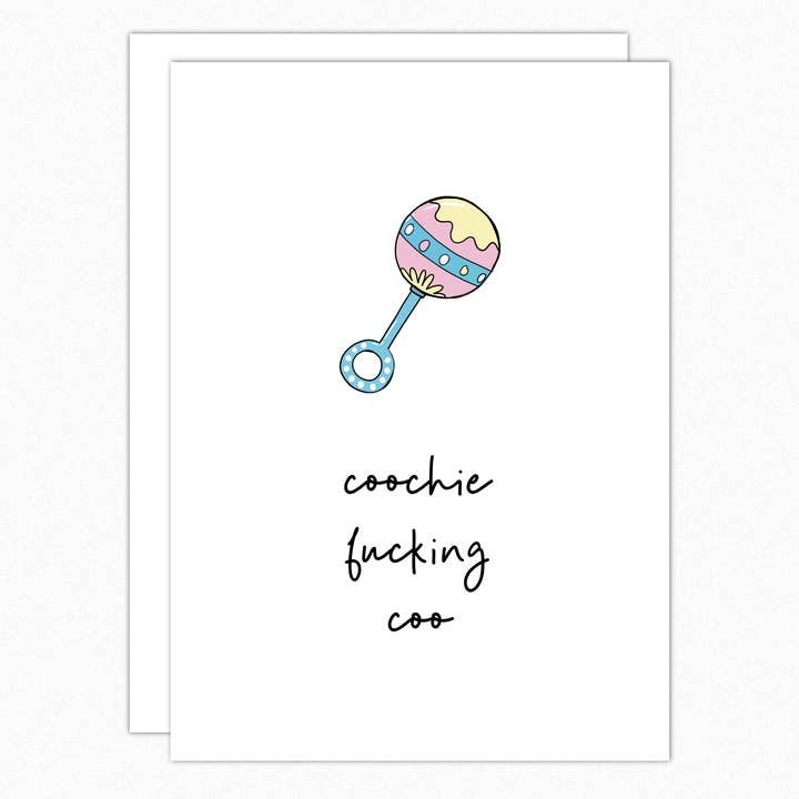 Coochie Coo Funny Baby Shower Greeting Cards for wholesale by In A Nutshell Studio