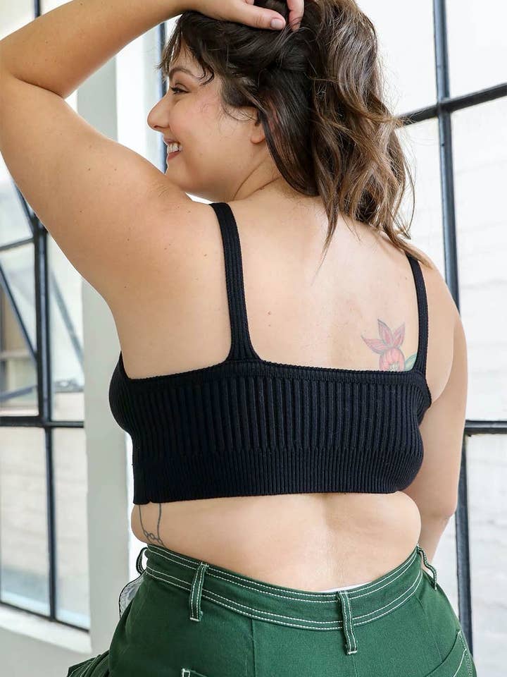 Leto Accessories - Wholesale Knit Top - Women's - Plus Size Contour Rib Knit Brami Lounge Top14