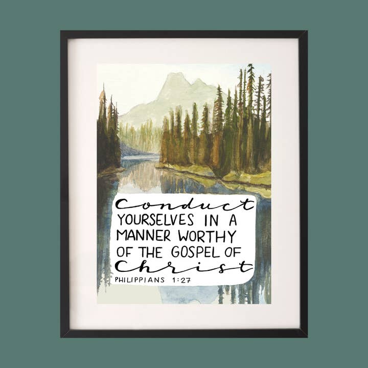 Philippians 1:27, 11x14", Giclee Fine Art Print for wholesale by She Pens Truth