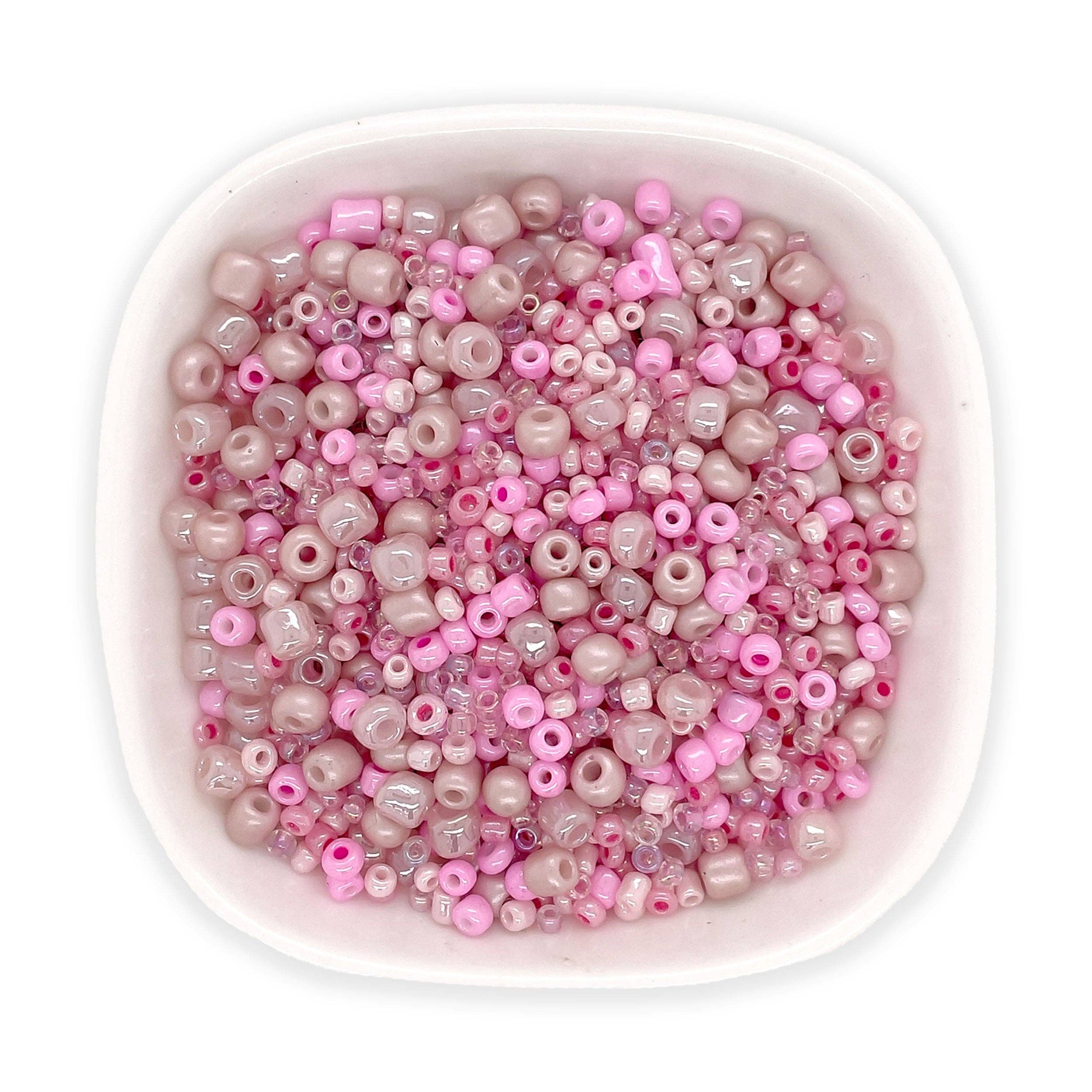 Jewelry Made by Me - Wholesale DIY Craft Kit - Mixed Seed Bead Assortment, Pink 60gm2