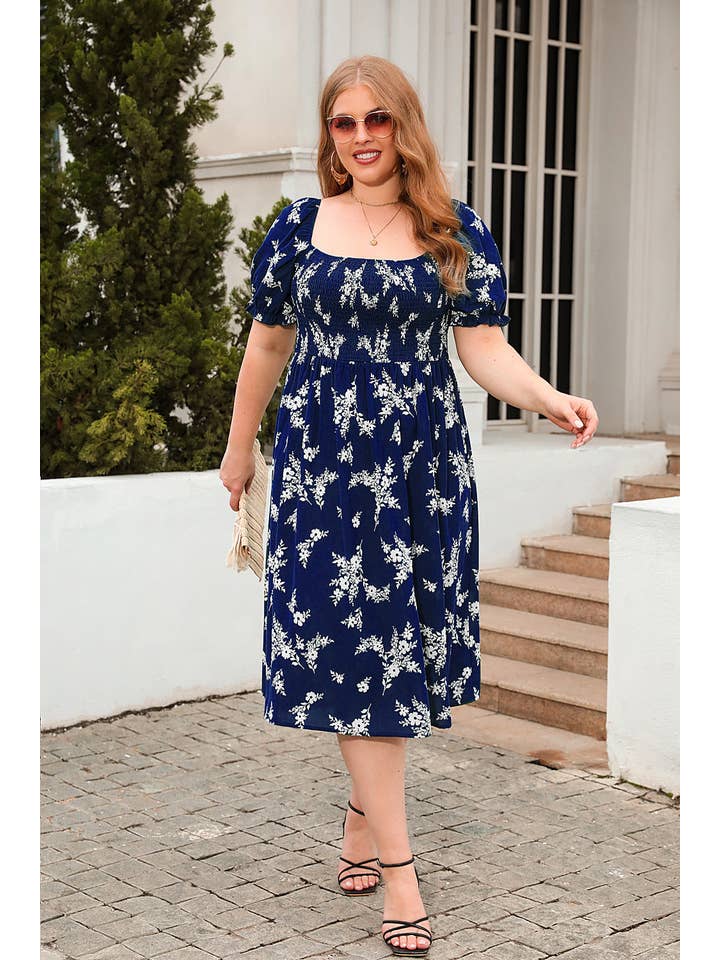 Suhkasana - Wholesale Dress - Women's - Printed Casual Vacation Dresses Boho Elegant Plus Size Dresses24