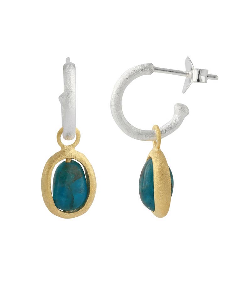 Silver earrings with apatite, 18ct gold-plated for wholesale by Campur GmbH