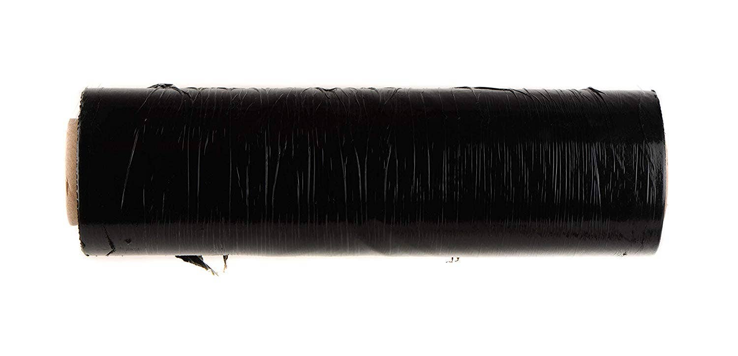 EcoQuality - Wholesale Craft Supplies - Black Stretch Film Wrap 80 Gauge Thick 18" x 1500 Ft - Durab2