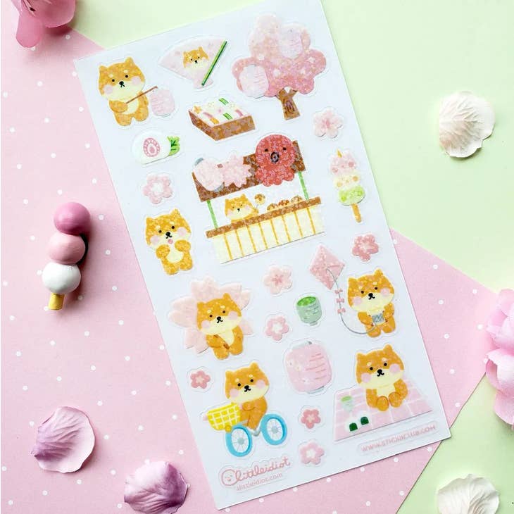STICKII - Wholesale Sticker - Shiba & Sakura Sticker Sheet