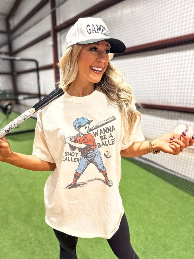 birdie - Wholesale T-Shirt (Graphic) - Women's - Wanna Be A Baller Ivory Graphic Tee2