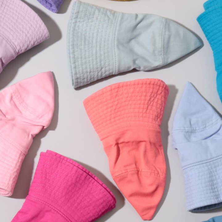 Light Solid Color Cotton Bucket Fisherman Hat for wholesale by Fashion City