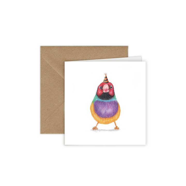 Birds Birthday Cards, Animal Greeting Cards, Funny Mini Card for wholesale by Beast of Paradise