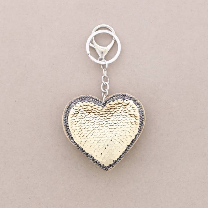 Sonata - Wholesale Keychain - Unisex - Heart Keychain Sequins Crystals7
