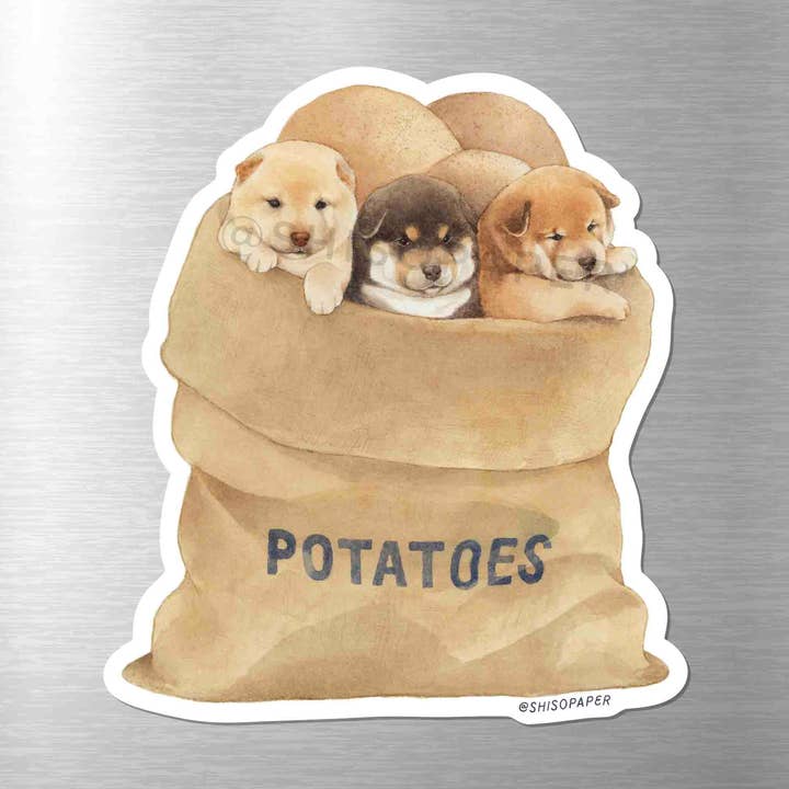 Imã à prova de intempéries com cachorrinhos e batatas por atacado de Shiso Paper