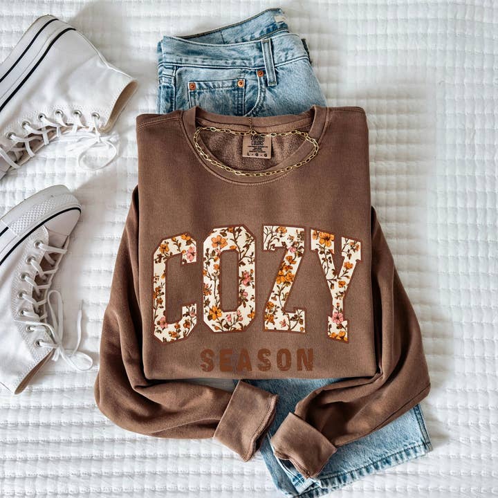 Fall Cozy Season Thanksgiving Comfort Colors Sweatshirt for wholesale by Verita Culture