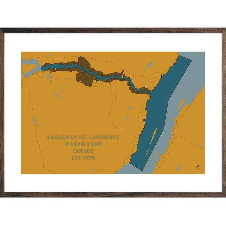 Saguenay and St. Lawrence Marine Park Map for wholesale by Muir Way