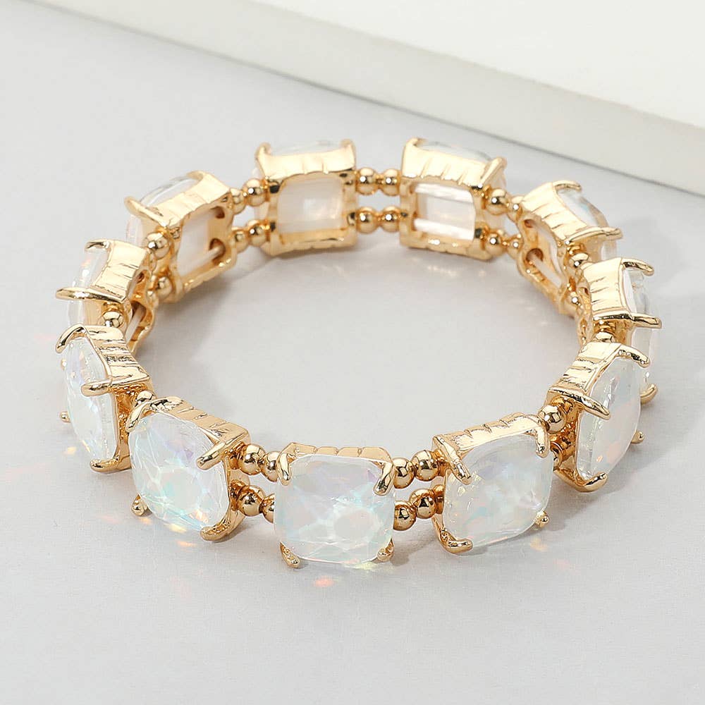 Sensibling Corp. - Wholesale Link & chain bracelet - Cushion Square Stone Stretch Evening Bracelet19