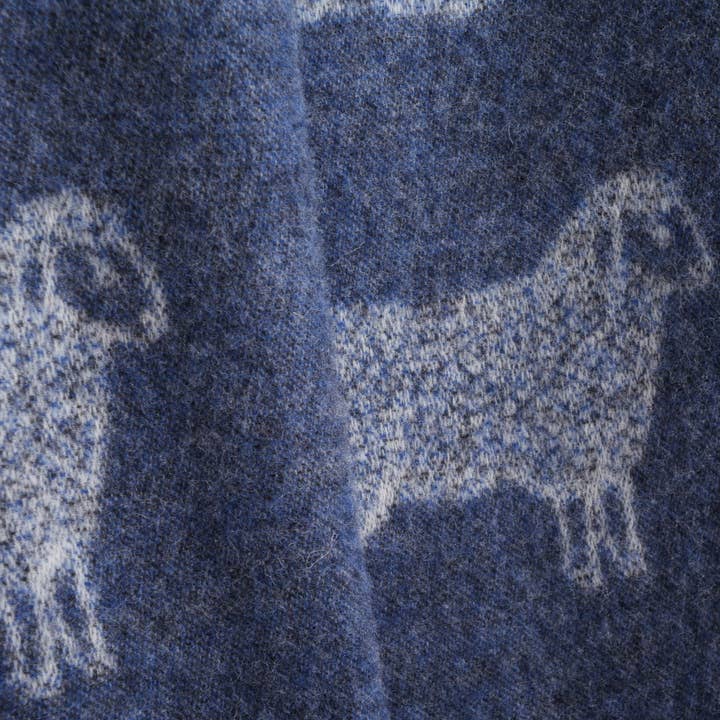 JJ Textile - Wholesale Throw blanket - Sheep Denim Blue Pure Wool Throw6