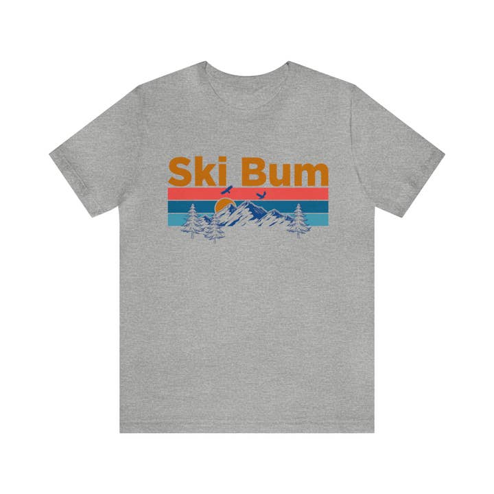 Ski Bum T-Shirt - Mountain Sunset Unisex Ski Bum Shirt for wholesale by Hey Mountains