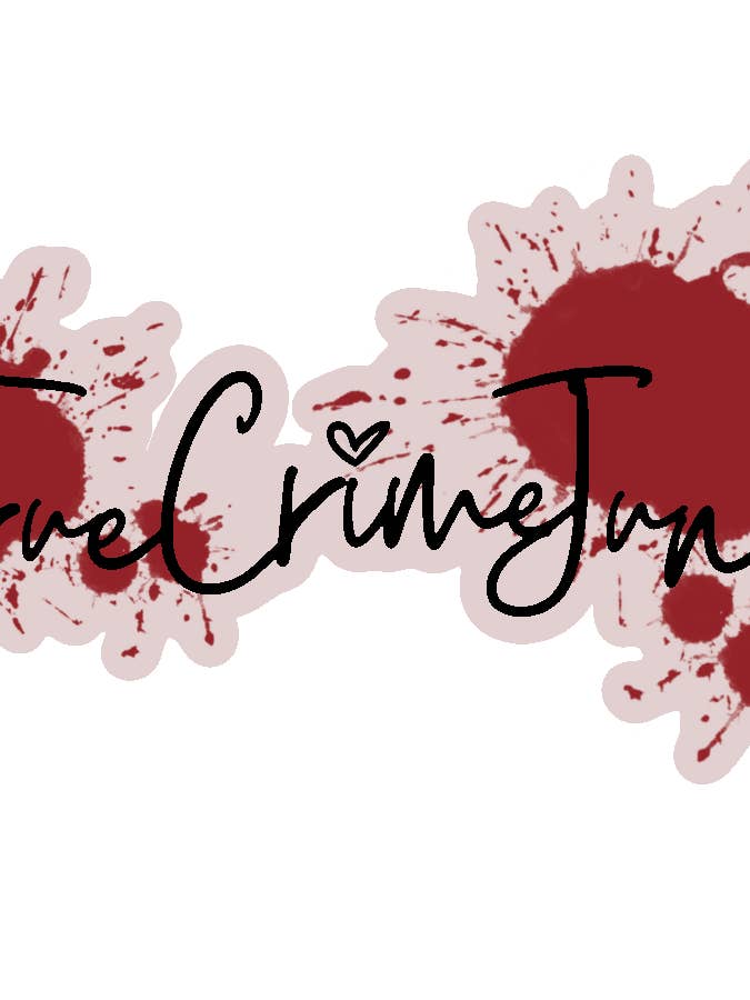 True Crime Junkie Glossy Vinyl Sticker for wholesale by Lil Biscuits Design