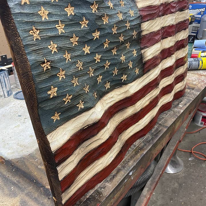 Schmedic Woodworking - Wholesale Sign - Textured Wavy Flag