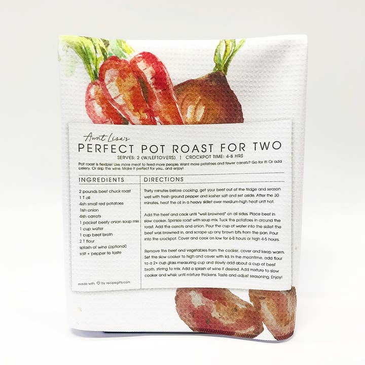 Tante Lisa's perfecte potgebraad voor twee recepthanddoek voor wholesale door Aunt Lisa's Recipe Gifts