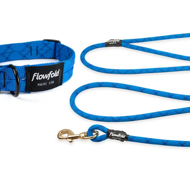 Flowfold – wholesale Halsband - Hund – Återvunnet Klättring Rope Hundhalsband - Blå