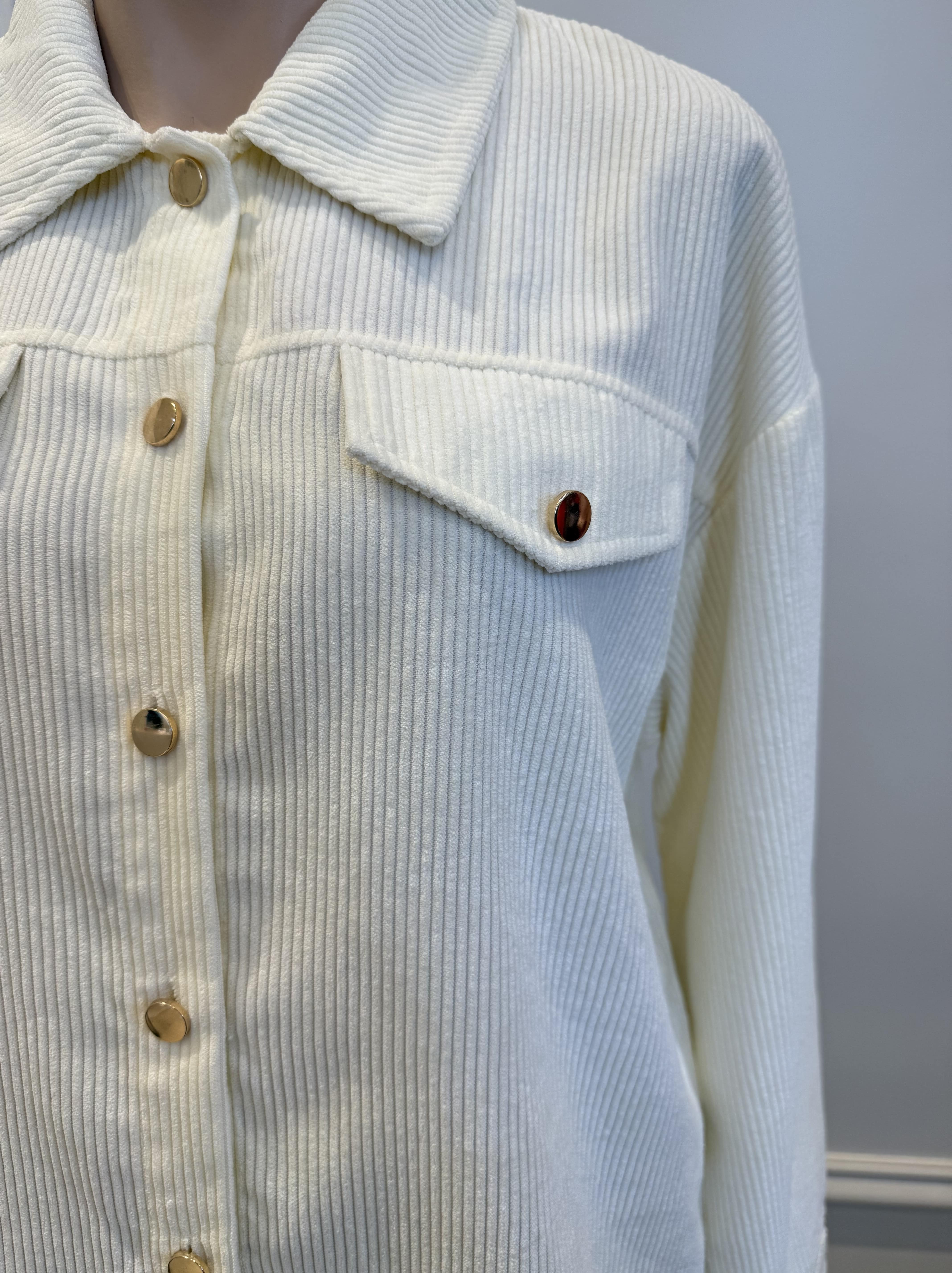 LOVIE & CO - Wholesale Outerwear - Maternity - Corduroy overshirt with patch pockets - 72926-LORIS3