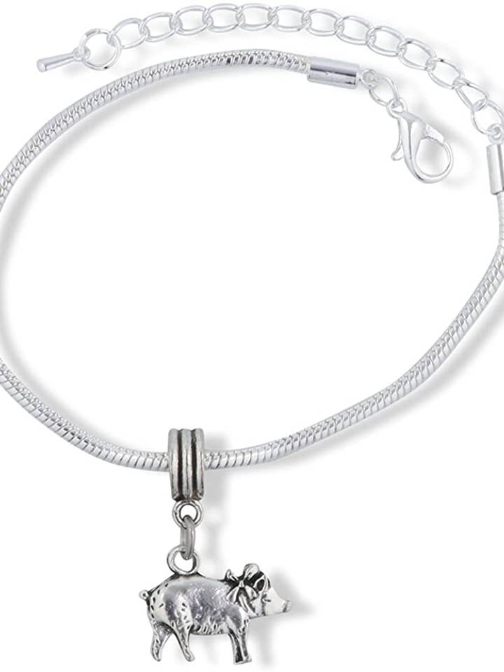 Braccialetto con ciondolo a forma di maiale con nastro per la vendita all'ingrosso da parte di Dave The Bunny