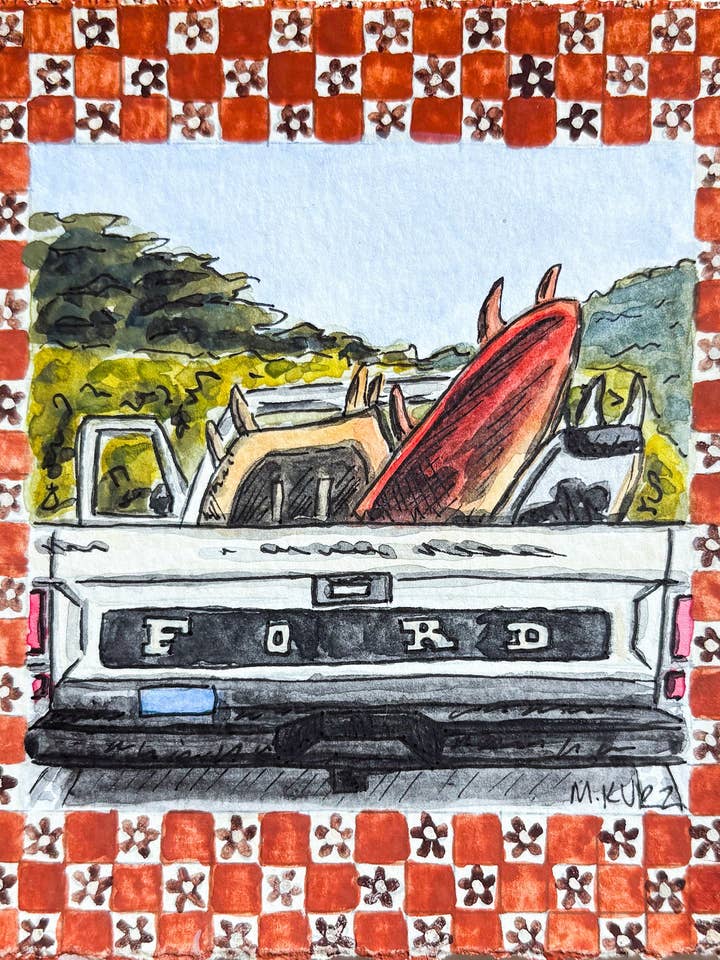 Surf Ford Print for wholesale by Makenzie Kurz Art