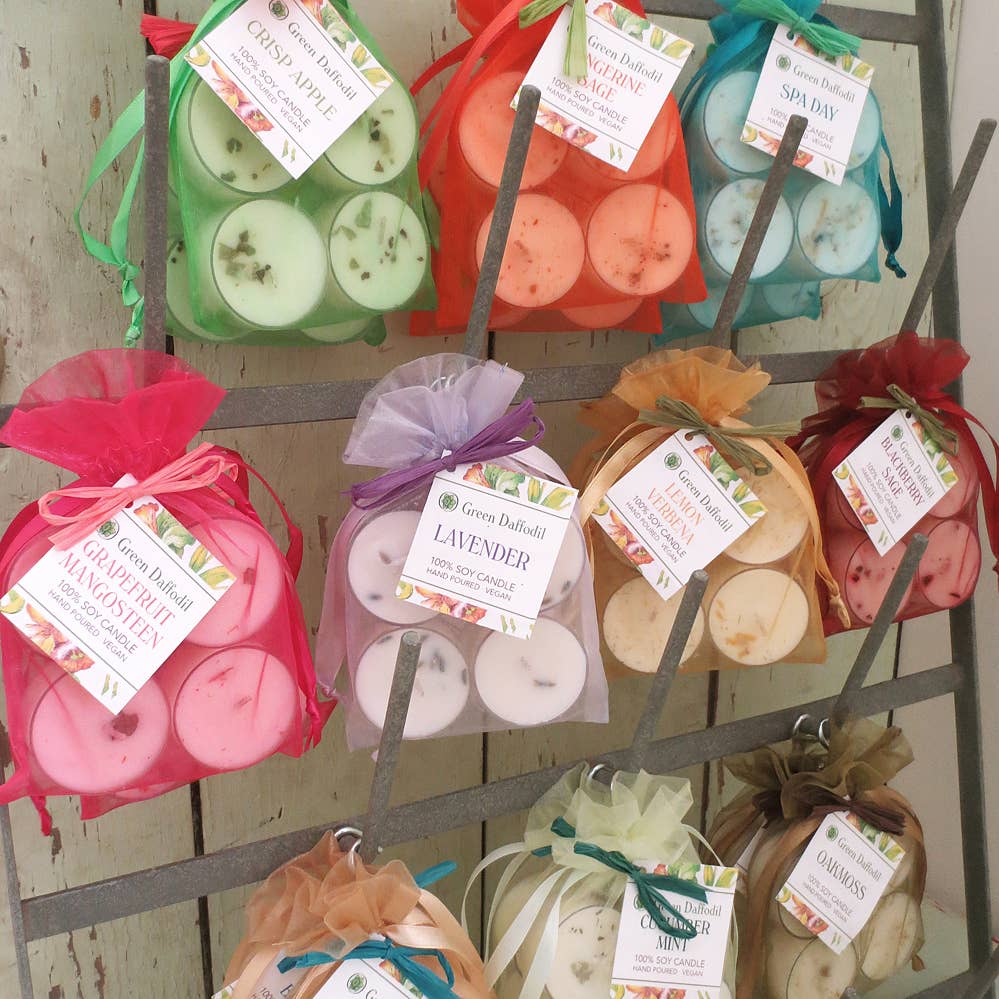 Green Daffodil Bath & Body - Wholesale Tea Light Candles - Rosemary Mint Soy Candle Tealight 4-Pack3