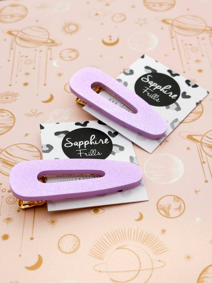 Lilac Pearlescent Barrette Acrylic Hair Clip for wholesale by Sapphire Frills Ltd