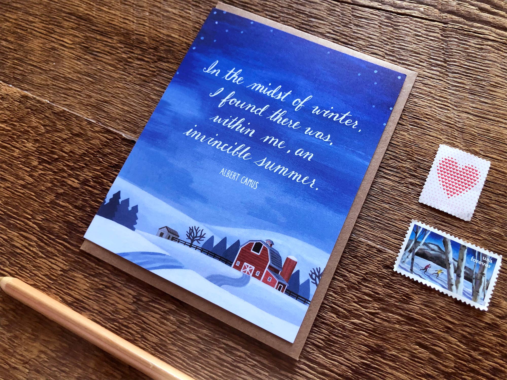 Noteworthy Paper & Press - Wholesale Season's Greetings Card - Camus Quote Card2